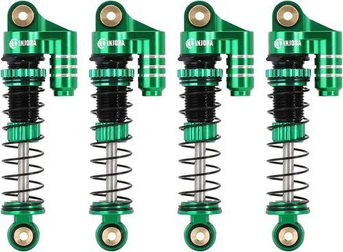 Miniatura 8 de INJORA Amortiguadores de 1.535 in - Amortiguadores rellenos de aceite ajustables roscados de aluminio para SCX24 Gladiator C10 JLU Deadbolt B17 Oro