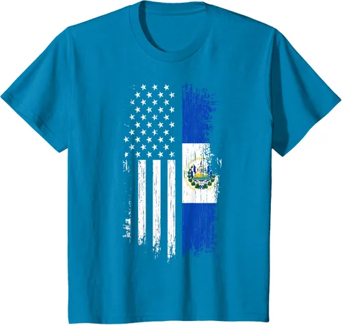 Miniatura 59 de Camiseta de la bandera de Estados Unidos salvadoreño - Camiseta de El Salvador USA