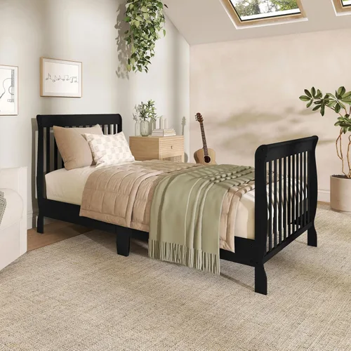 Miniatura 9 de Dream On Me Aden, Mini cuna convertible 4 en 1 en color negro, con certificado Greenguard Gold