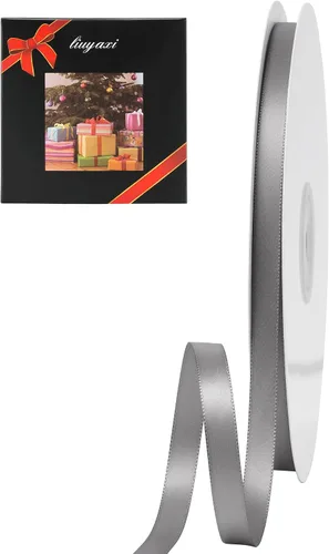 Miniatura 100 de LIUYAXI Cinta negra de doble cara, 1-1/2 pulgadas x 50 yardas, uso para envoltura de regalos, ramos de flores, fabricación de lazos, decoración