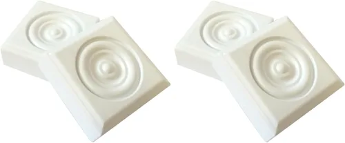 Miniatura 6 de 2 piezas Minute Molding Classic Plastic Block Rosette (2-3/4 pulgadas) para puertas y ventanas interiores (83051)