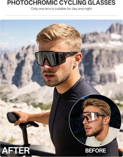 Miniatura 3 de KAPVOE Gafas de Ciclismo Fotocromáticas MTB Bicicleta de Montaña Lentes de Transición para Hombres Mujeres - K9022 01