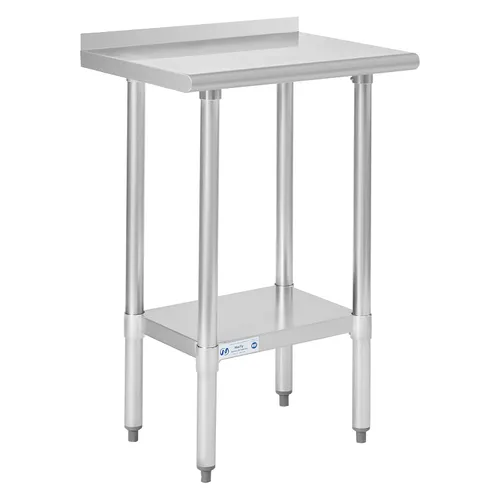 Miniatura 38 de Mesa de acero inoxidable para preparación y trabajo, con ruedas giratorias, mesa resistente, comercial NSF, con estante inferior y protector