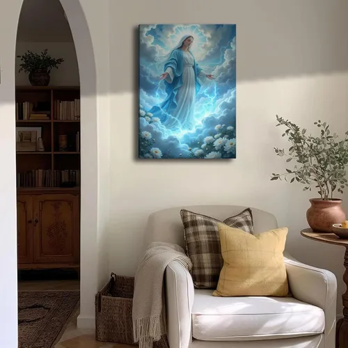 Miniatura 5 de Lienzo de Arte de Pared de la Virgen María. Pintura de Arte Católico. Pósteres de la Madre de Jesús, Arte Impreso para la Iglesia, Dormitorio, Sala