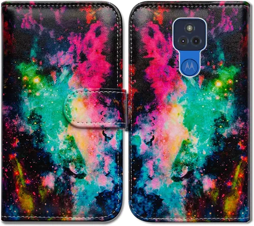 Miniatura 22 de Bcov Funda para Moto G Play 2021 [no compatible con G Play 2020], funda de piel con tapa para teléfono con diseño de flor de ciruelo con ranura