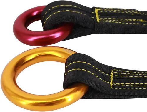 Miniatura 6 de NewDoar Rappel Ring 25kN Oro Grande O-Ring Cuerda Conector para Escalada Arborista Rescate Hamaca y Slackline Oro grande 2 piezas
