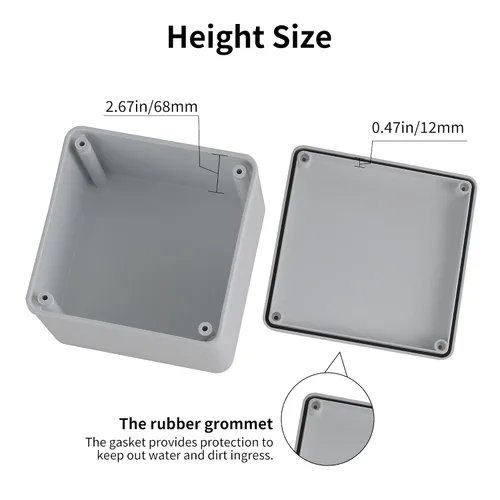 Miniatura 5 de Paquete de 6 cajas de 4" x 4" x 3" de plástico PVC a prueba de polvo e impermeables IP65, cajas de conexiones y conductos para proyectos, gabinete