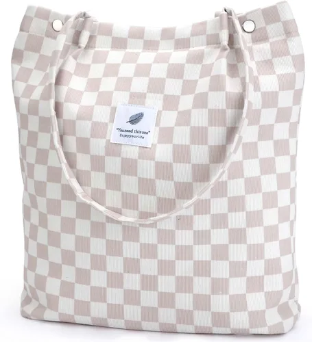 Miniatura 138 de Ayieyill - Bolsa de pana para mujer y niña, con correa de lona para colgar al hombro, bolsa con bolsillo