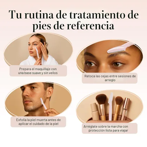 Miniatura 6 de Kitsch Dermaplane Maquinilla de Afeitar para Rostro de Mujer – Maquinillas de Afeitar Faciales para Mujeres y Hombres, Recortadora de Cejas y Rubor