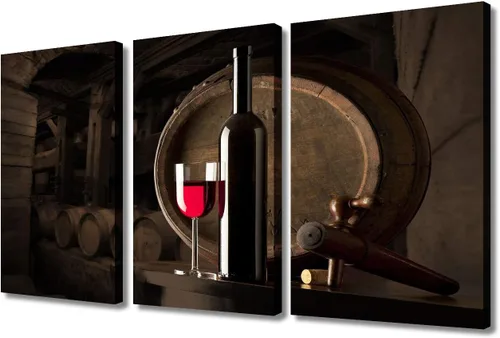 Miniatura 67 de Obra de arte para paredes del hogar, 3 paneles de letras de vino tinto, pinturas de corcho, impresiones HD, arte de pared de corcho de vino sobre