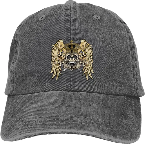Miniatura 9 de Cowboy Hat Trendy Hats for Man and Women Djustable Four Season Outdoor Baseball Cap of Hell Skull with Angel Deep Heather