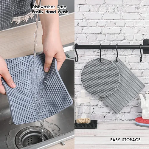 Miniatura 5 de Salvamanteles de silicona para platos calientes, soportes de silicona para ollas de cocina, salvamanteles para cocina, salvamanteles para ollas