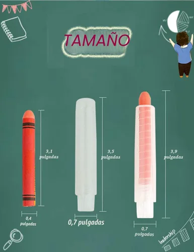 Miniatura 6 de Tiza no tóxica sin polvo con soporte para niños, pizarra blanca de colores, herramienta de arte para pizarra, niños, dibujo, escritura, 24