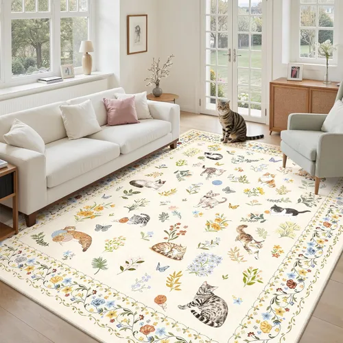 Miniatura 236 de Alfombra de pasillo Soalmost 2'6" x 10' lavable, alfombra antideslizante para cocina, baño, lavandería, alfombras vintage ultra delgadas para Beige