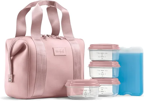 Miniatura 9 de Fit & Fresh Remi - Lonchera de neopreno para mujer, kit de preparación de comidas con recipientes y bolsa de hielo XL, material autoaislante similar