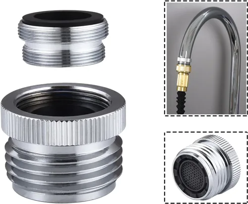 Adaptador de grifo con aireador, adaptador de grifo de fregadero a manguera de jardín, adaptador de grifo a manguera de jardín para cocina y baño,