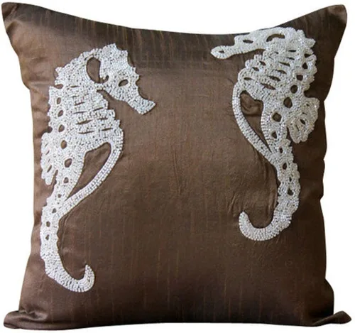 Miniatura 25 de The HomeCentric Fundas de almohada, fundas de cojín decorativas marrones para sofá de 16 x 16 pulgadas (15.7 x 15.7 in), cojines jacquard, 7. Marrón