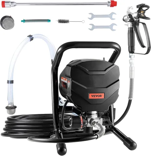 VEVOR Pulverizador de pintura sin aire de soporte, pulverizador sin aire de alta eficiencia de 650 W, pulverizador de pintura eléctrico de 3000 PSI,
