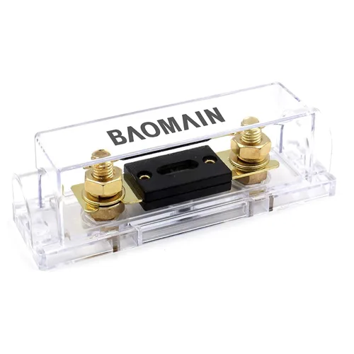 Baomain Kit de portafusibles ANL de 300 A con fusible, terminales chapados en oro, para audio de automóvil, amplificadores, sistemas de CC de 12