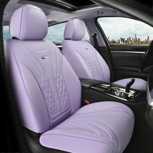 Miniatura 21 de Coverado - Juego completo de fundas de asiento delantero y trasero para automóvil, impermeable, piel de napa, protector, universal, para la mayoría