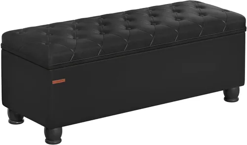 Miniatura 11 de SONGMICS Otomana de Almacenamiento, Banco de Almacenamiento, Banco Acolchado para Entrada y Dormitorio, 17.7 x 46.5 x 17.7 Pulgadas, Bisagras