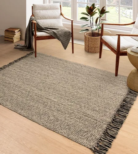 Miniatura 85 de Collive - Tapete de pasillo de cocina, 2 x 4.3 pies, tejido a mano, reversible, lavable, de algodón, color blanco/beige, para baño, pasillo