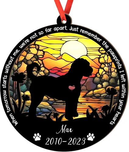 Miniatura 58 de Adorno personalizado para atrapasoles de sabueso afgano, adorno de Navidad de sabueso afgano – Regalo para perro amante, sabueso afgano