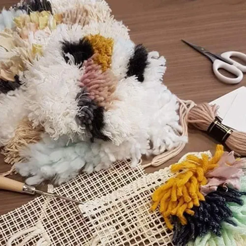 Miniatura 4 de GLOGLOW Kit de malla con gancho, tela de malla, en blanco, para gancho, alfombra, tapiz, bricolaje (59.1 x 39.4 in/59 x 39.4 pulgadas)