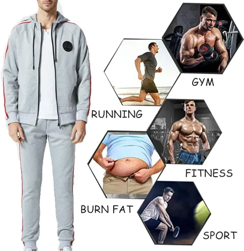 Miniatura 4 de DUOFIER Chándal deportivo con capucha para hombre, casual, con cremallera completa