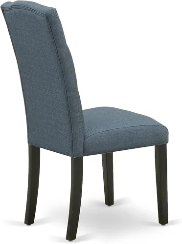 Miniatura 8 de East West Furniture ESCE3-BCH-21 Juego de mesa de comedor de 3 piezas contiene una mesa de cocina redonda con pedestal y 2 sillas de comedor Parson