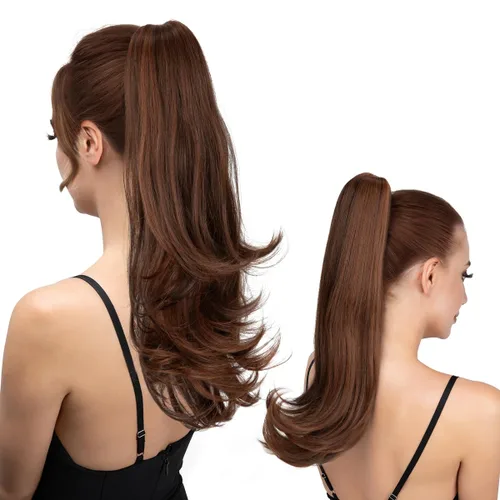 Miniatura 22 de Extensión de cola de caballo con clip de 18 pulgadas, extensiones de cabello de cola de caballo para mujeres, pieza de cabello de cola de caballo