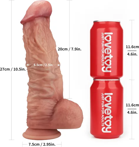 Miniatura 2 de Consolador enorme de 10.5 pulgadas, 2.5 pulgadas de diámetro, consolador grueso, consolador anal grande de silicona de doble densidad, consolador