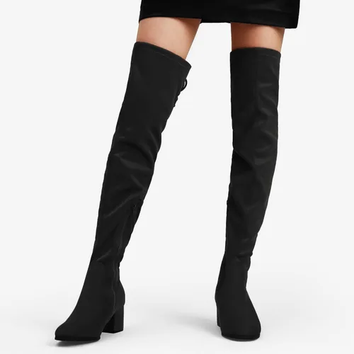 Miniatura 3 de DREAM PAIRS - Botas de tacón alto y grueso para mujer, por encima de la rodilla, largas, elásticas y sexis, para otoño