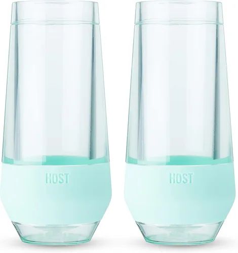 Miniatura 11 de HOST Champagne Freeze - Vasos de vino sin tallo de doble pared, vasos de enfriamiento para congelador con gel de enfriamiento activo y agarre