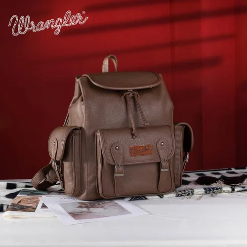 Miniatura 3 de Wrangler Mochila vintage para hombres y mujeres, mochila grande para trabajo, negocios, viajes, bolsas impermeables, Caqui oscuro, Mochilas de viaje