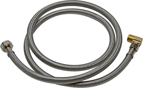 Miniatura 2 de Fluidmaster B1W60 - Conector para lavavajillas con codo de 3/8 pulgadas, acero inoxidable trenzado, rosca de compresión hembra de 3/8 x rosca de 1/2