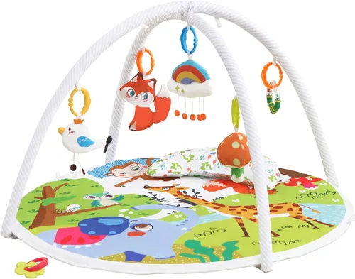 ibabejoy - Tapete de juego de actividades para recién nacidos a niños pequeños, desarrollo de habilidades sensoriales y motoras basado en