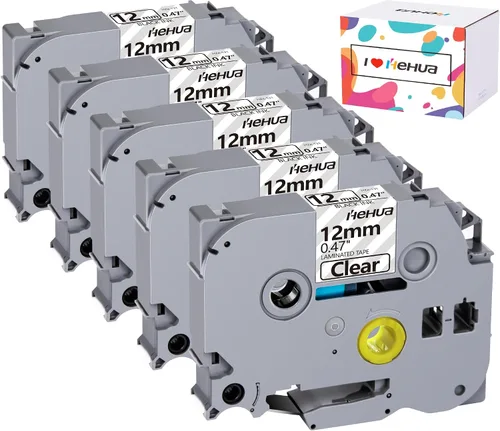 Miniatura 11 de Hehua Compatible con cinta laminada negra sobre transparente de 1/2" (0.47") para Brother P Touch Label Maker TZe-131 TZe131 TZ131 TZ-131 compatible