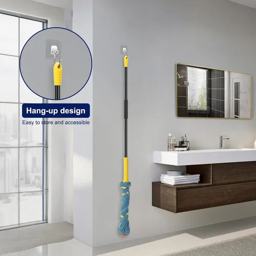 Miniatura 6 de Trapeadores Giratorios Autoescurribles para Limpieza de Pisos, Trapeador de Microfibra para Pisos con Mango Largo de 57 pulgadas, Trapeador Fácil