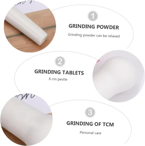 Miniatura 6 de 2.4 in de cerámica Muddler Medicina Píldora Polvo Maja Alimentos Molienda Varilla Multiusos Ajo Fruta Masher Stick Suribachi