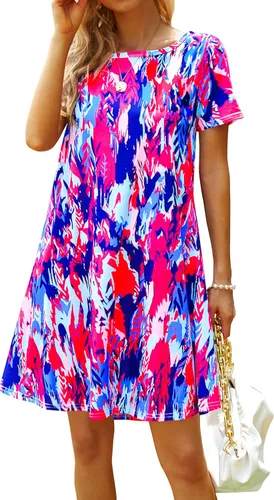 Miniatura 3 de Summer Dresses for Women Short Sleeve Tshirt Dress with Pockets Beach Sun Dress