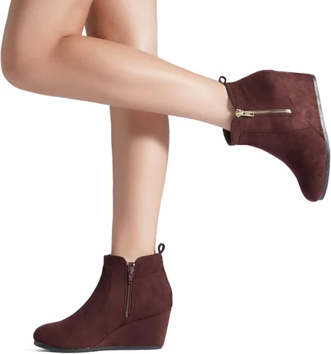 Miniatura 7 de DREAM PAIRS Women's Suede Low Wedges Ankle Boots