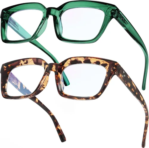 Miniatura 10 de IBOANN Gafas de luz azul de gran tamaño para mujer, gafas de moda funky con aspecto preppy, reducen la fatiga de la pantalla, gafas de computadora