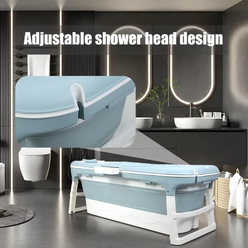 Miniatura 6 de Bañera portátil para adultos, bañera plegable grande de 46 pulgadas, bañera plegable reutilizable independiente, baño caliente, baño de hielo