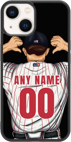 Custome - Funda de teléfono de béisbol, diseño creativo de béisbol deportivo con número de estrella para iPhone 15, 14, 13, 12, 11 Pro Max Plus Mini