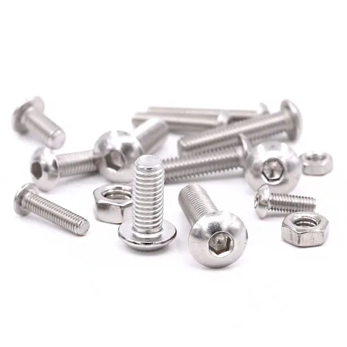 Miniatura 6 de Hilitchi Juego de 510 tornillos de cabeza hexagonal de acero inoxidable M3 M4 M5, cabeza de botón, tornillos y tuercas, acero inoxidable 304