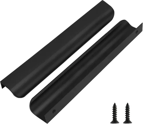 Miniatura 12 de Goldenwarm Paquete de 6 manijas de gabinete de cocina de 3 pulgadas, tiradores negros para armarios, tiradores de borde, accesorios de cocina negros
