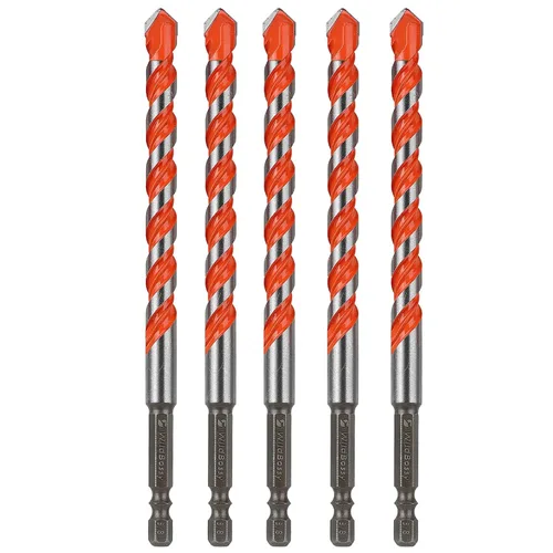 Miniatura 10 de Brocas de carburo de hormigón con vástago hexagonal para mampostería, cemento, azulejos, juego de brocas