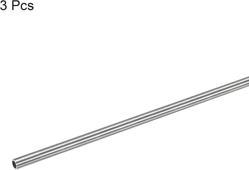 Miniatura 4 de uxcell Tubo redondo de acero inoxidable 304 0.197 in OD 0.024 in espesor de pared 9.843 in longitud 3 piezas