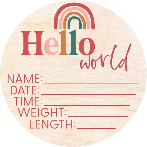 Miniatura 4 de Letrero Hello World para Recién Nacido - Placa de Anuncio de Nacimiento con Nombre del Bebé para Hospital - Accesorio para Fotos - Decoración Azul